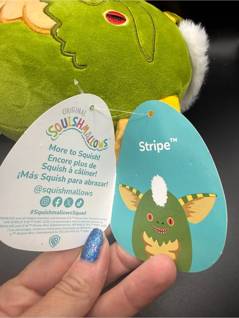 Squishmallows Gremlins Stripe Green Plush Stuffed Animal New With Tags